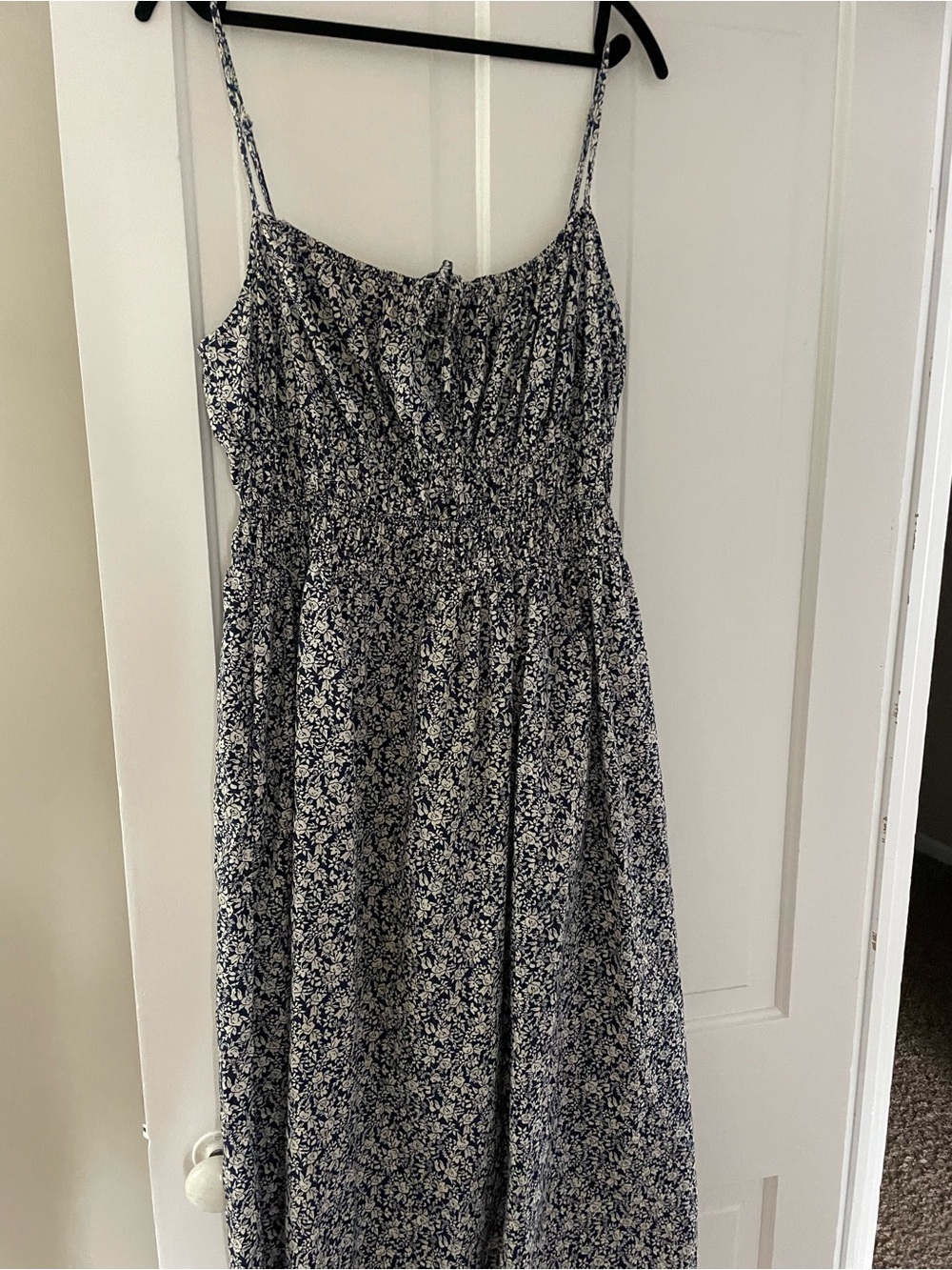 Universal Thread Navy Floral Smocked Maxi Dress - Picture 2 of 5